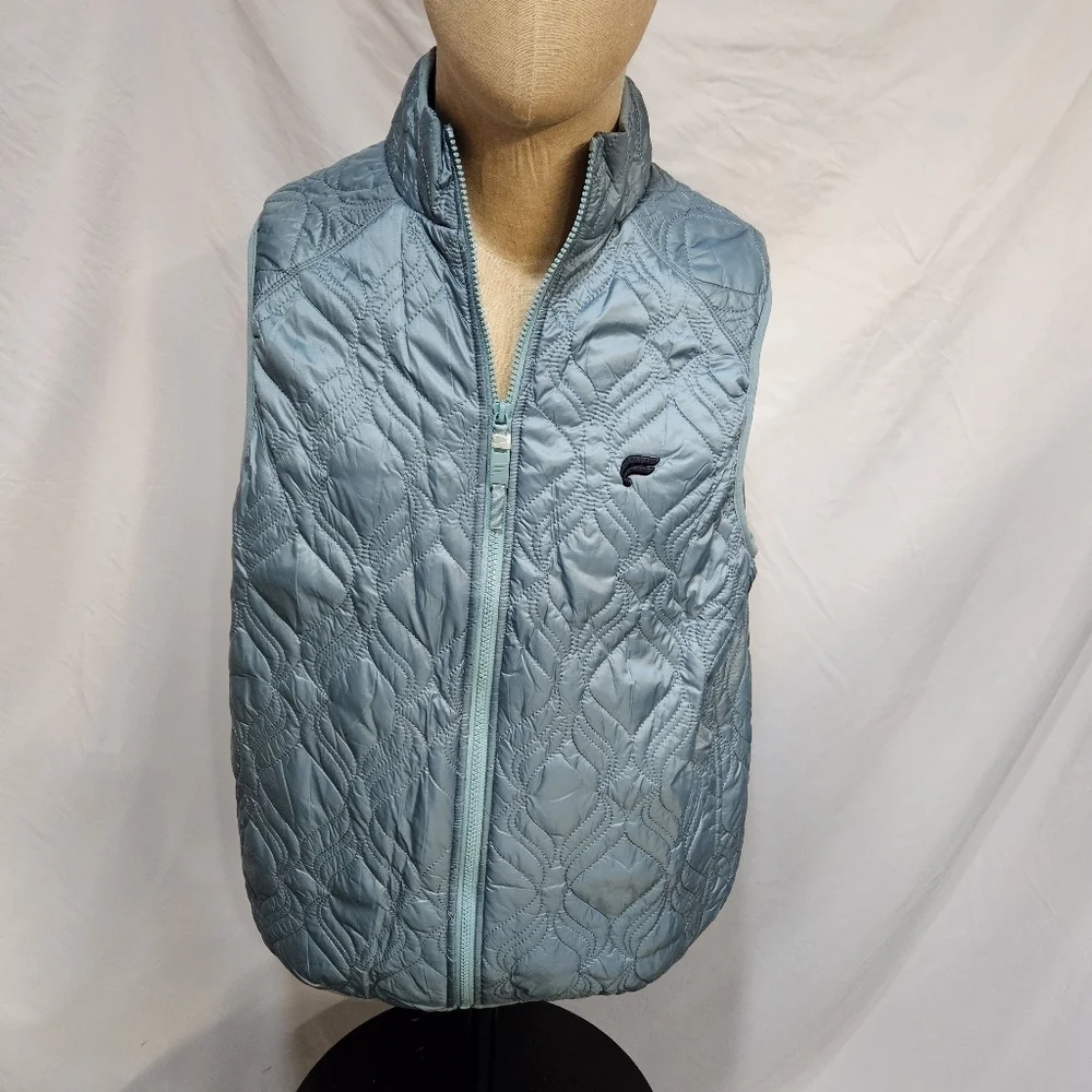 NWOT Fabletics The Loft Vest Aqua Arctic Wave Sz Large, Outdoor Ret. $90
